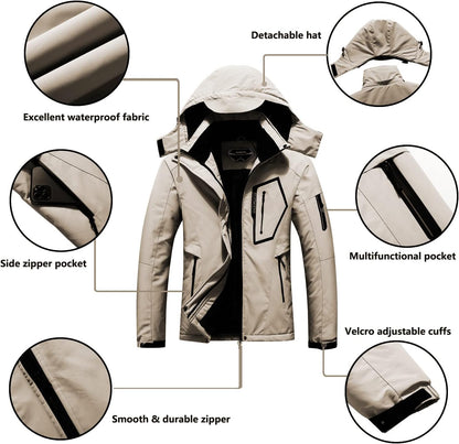 Women'S Waterproof Warm Winter Snow Coat Hooded Raincoat Ski Snowboarding Jacket